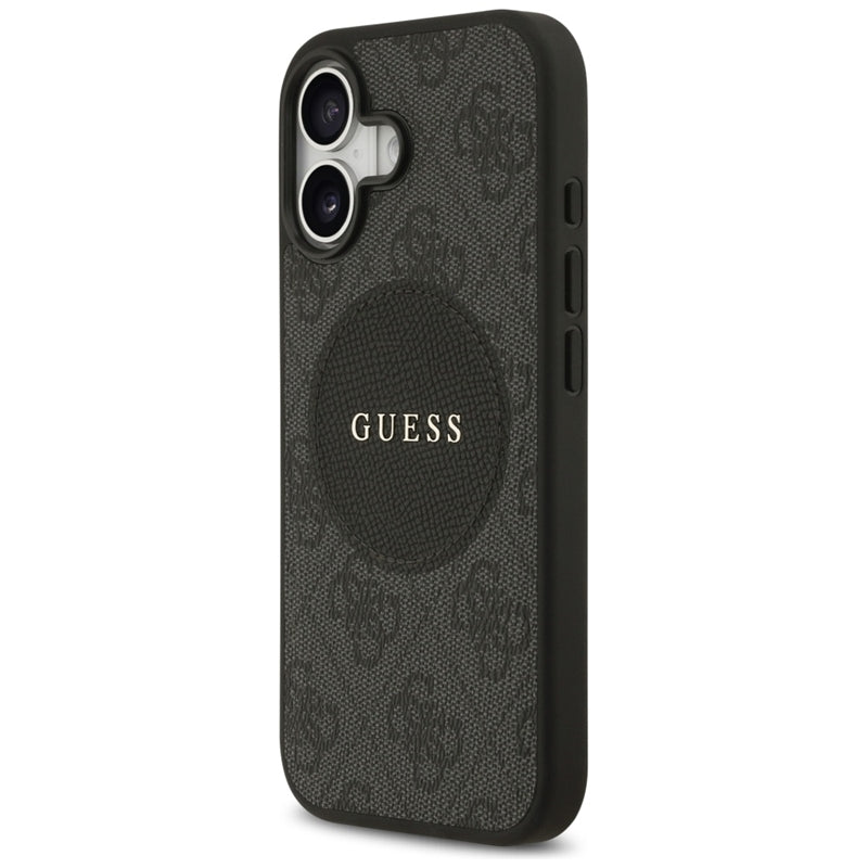 Guess 4G Circle Classic Logo MagSafe dėklas – iPhone 17 (juodas)