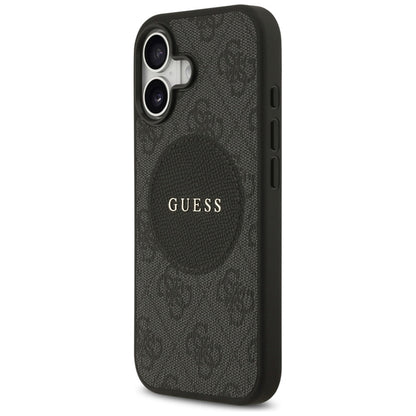 Guess 4G Circle Classic Logo MagSafe dėklas – iPhone 17 (juodas)