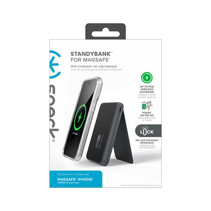 Speck StandyBank + ClickLock – Power Bank MagSafe 5000 mAh + Stovas (juodas)