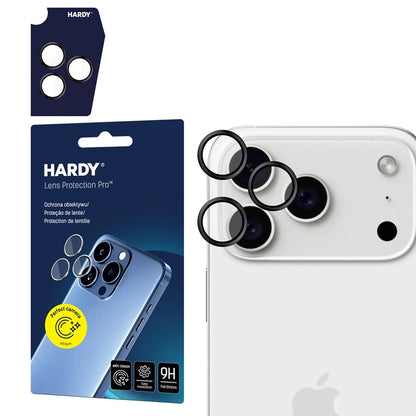 3mk HARDY Pro apsauga objektyvui - Kameros objektyvo stiklas, skirtas iPhone 17 Pro / iPhone 17 Pro Max (Juodas)