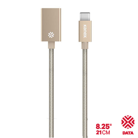 Kanex DuraBraid™ adapteris – USB-C į USB 3.0 A tipo aliuminio adapteris (auksinis)