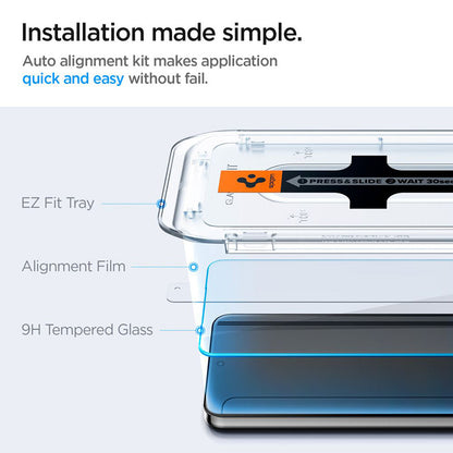 Spigen GLAS.TR EZ FIT 2 vnt. – grūdintas stiklas, skirtas Samsung Galaxy S25+ / S24+ (2 vnt.)