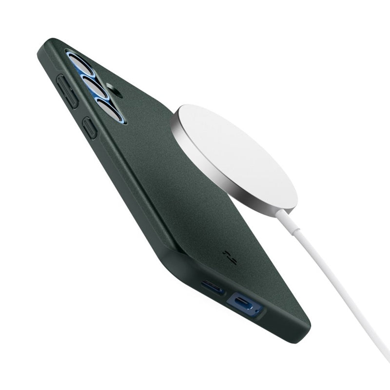 Spigen Thin Fit Mag MagSafe – dėklas skirtas Samsung Galaxy S25 (Abyss Green)