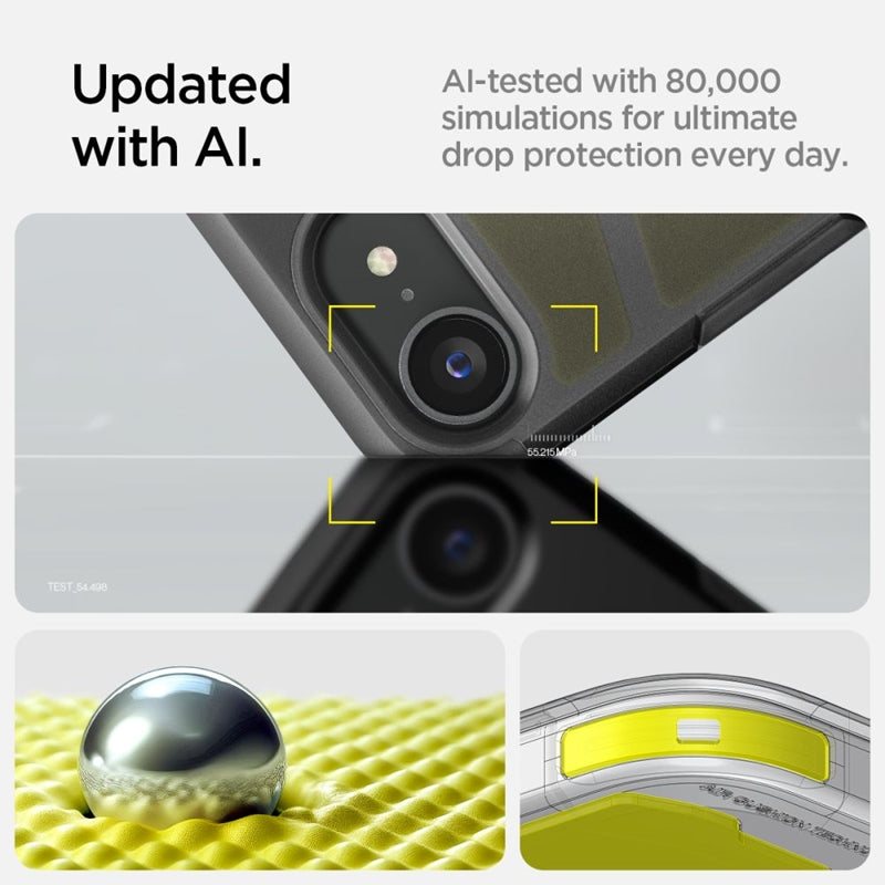 Spigen Tough Armor Mag MagSafe – Dėklas, skirtas iPhone 16e (šerkšno juoda)