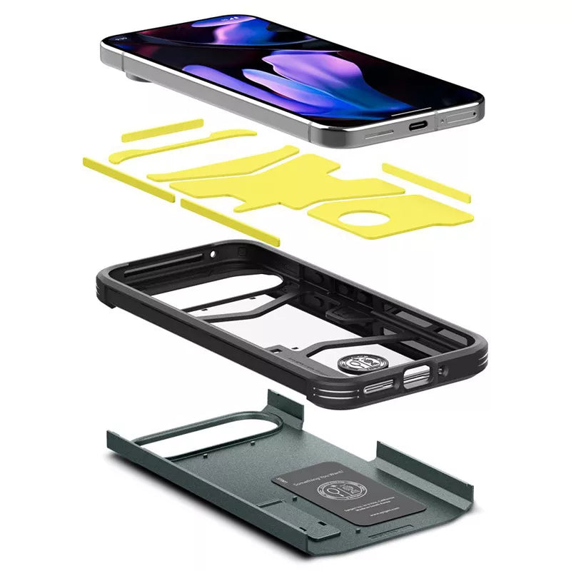 Spigen Tough Armor – dėklas, skirtas „Google Pixel 9 Pro XL“ (Abiso žalia)