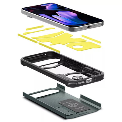 Spigen Tough Armor – dėklas, skirtas „Google Pixel 9 Pro XL“ (Abiso žalia)