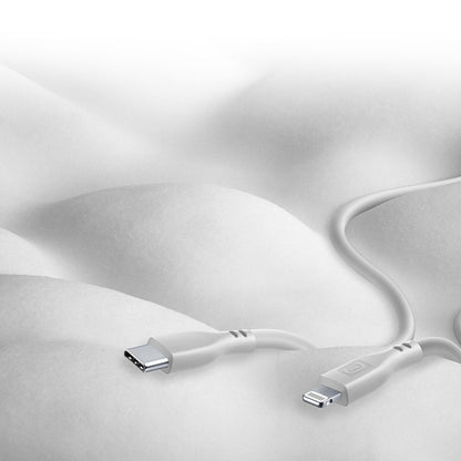 Cellularline Soft Cable – USB-C į Lightning kabelis su MFi sertifikatu, 1,2 m (pilkas)