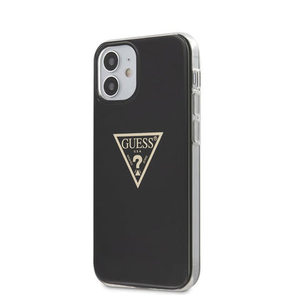 Guess Metallic Triangle - dėklas iPhone 12 Mini (juodas)