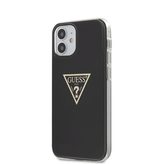 Guess Metallic Triangle - dėklas iPhone 12 Mini (juodas)
