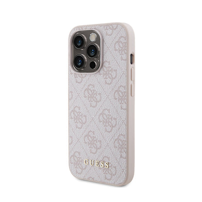 Guess 4G Metal Gold Logo – „iPhone 15 Pro“ dėklas (rožinis)