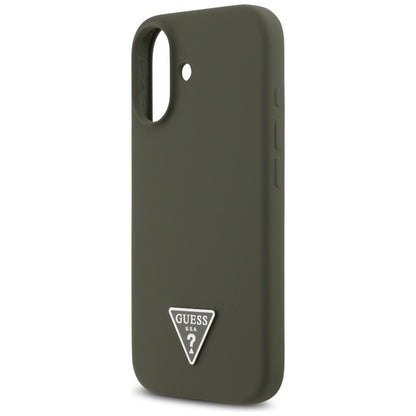 Guess Silikoninis trikampis logotipas MagSafe - dėklas iPhone 17 (khaki)