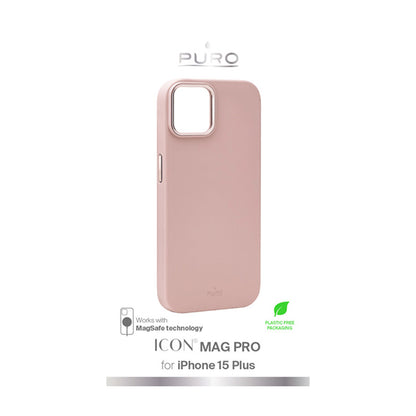 PURO ICON MAG PRO – Dėklas, skirtas iPhone 15 Plus MagSafe (Rožinis)