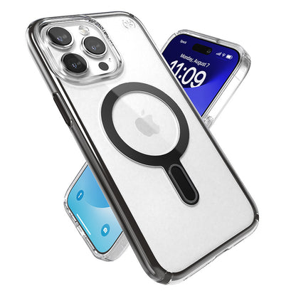 Speck Presidio Perfect-Clear ClickLock & Magsafe – dėklas iPhone 15 Pro Max (skaidrus / matinė juoda / skalūno pilka)