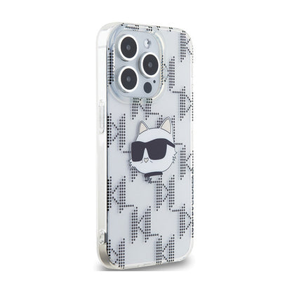 Karl Lagerfeld IML Choupette Head & Monogram – iPhone 15 Pro Max dėklas (permatomas)