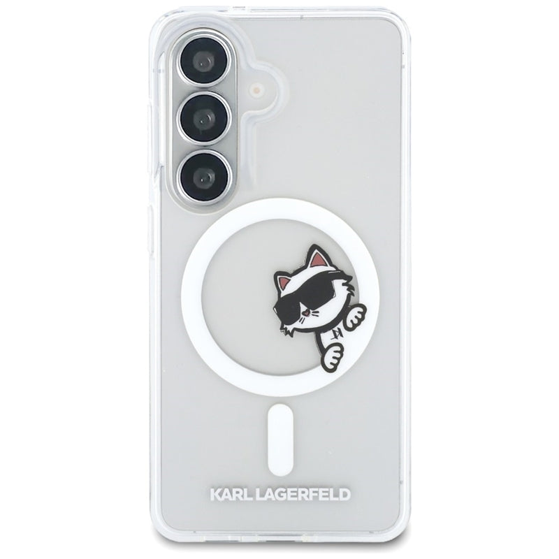 Karl Lagerfeld IML Peekaboo Choupette MagSafe dėklas - Samsung Galaxy S26 dėklas (Skaidrus)