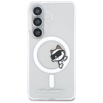 Karl Lagerfeld IML Peekaboo Choupette MagSafe dėklas - Samsung Galaxy S26 dėklas (Skaidrus)
