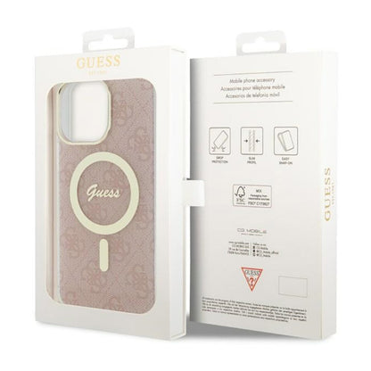 Guess 4G MagSafe – dėklas, skirtas „iPhone 14 Pro Max“ (rožinis)