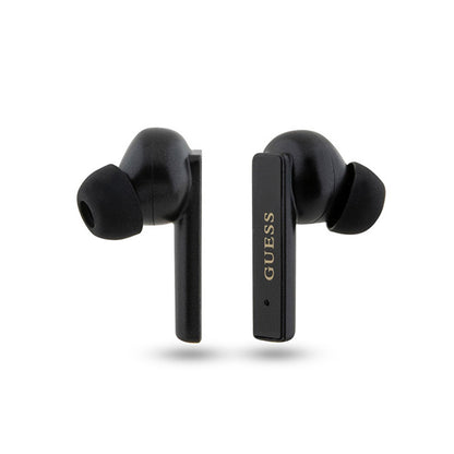 Guess Printed Logo – TWS „Bluetooth“ ausinės + įkrovimo dėklas (juodas)