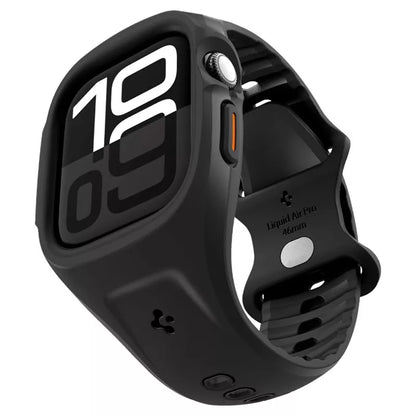 Spigen Liquid Air Pro – dirželis su dėklu, skirtu Apple Watch 10 46 mm (matinė juoda)