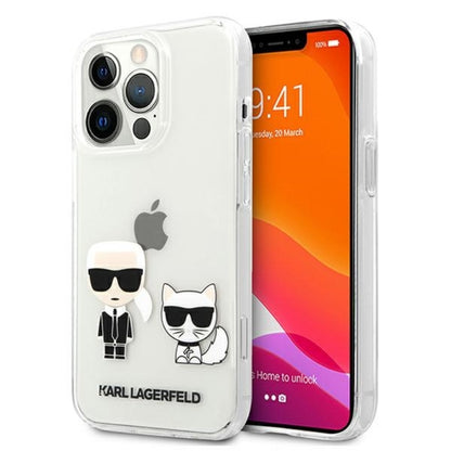 Karl Lagerfeld Ikonik & Choupette – dėklas iPhone 13 Pro Max (skaidrus)