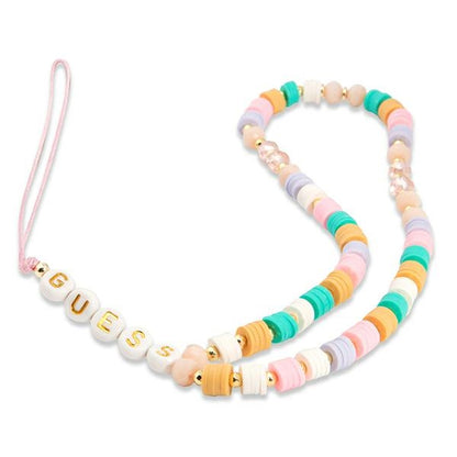 Guess telefono dirželis su karoliukais Heishi gėlė rožinė