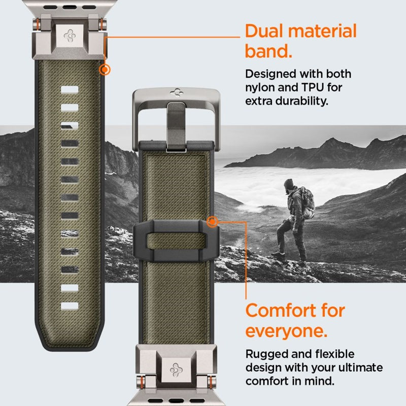 Spigen DuraPro Armor – Apyrankė, skirta Apple Watch 44/45/46/49 mm (karinė žalia)