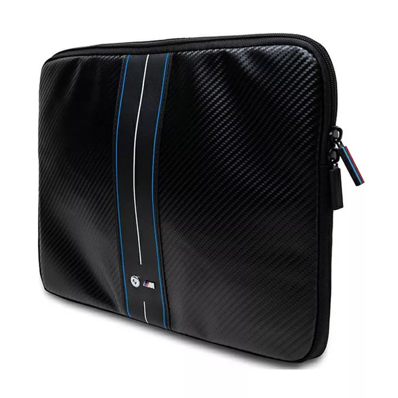 BMW Carbon Blue Stripes Sleeve - dėklas 15" / 16" nešiojamajam kompiuteriui (juodas)