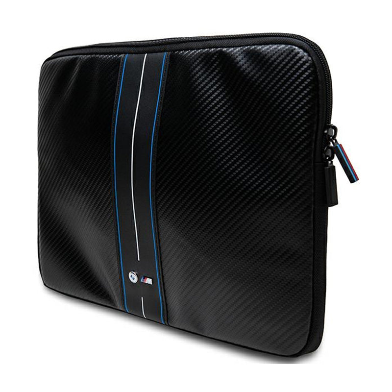 BMW Carbon Blue Stripes Sleeve - dėklas 15" / 16" nešiojamajam kompiuteriui (juodas)