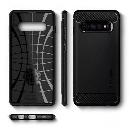 Spigen Rugged Armor – dėklas, skirtas Samsung Galaxy S10 (juoda)