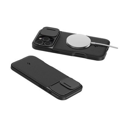 Spigen Optik Armor Mag MagSafe – dėklas iPhone 16 Pro Max (juodas)