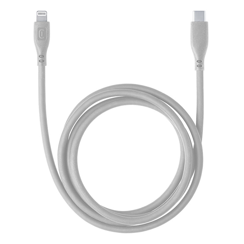 Cellularline Soft Cable – USB-C į Lightning kabelis su MFi sertifikatu, 1,2 m (pilkas)