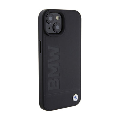 BMW Leather Hot Stamp - „iPhone 15 Plus“ dėklas (juodas)