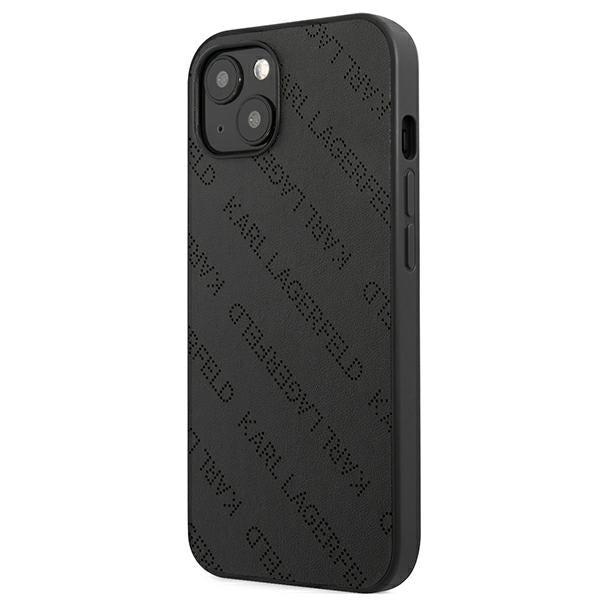 Karl Lagerfeld Perforated Allover – dėklas, skirtas iPhone 13 mini (juodas)