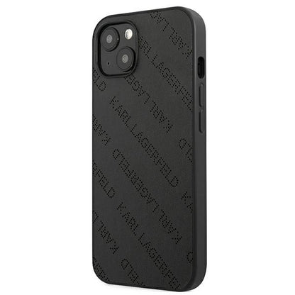 Karl Lagerfeld Perforated Allover – dėklas, skirtas iPhone 13 mini (juodas)