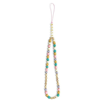 Guess telefono dirželis su karoliukais Heishi gėlė rožinė