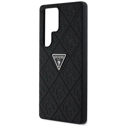 Guess Hot Stamp 4G Pattern Triangle Metal Logo - Dėklas Samsung Galaxy S25 Ultra (juodas)
