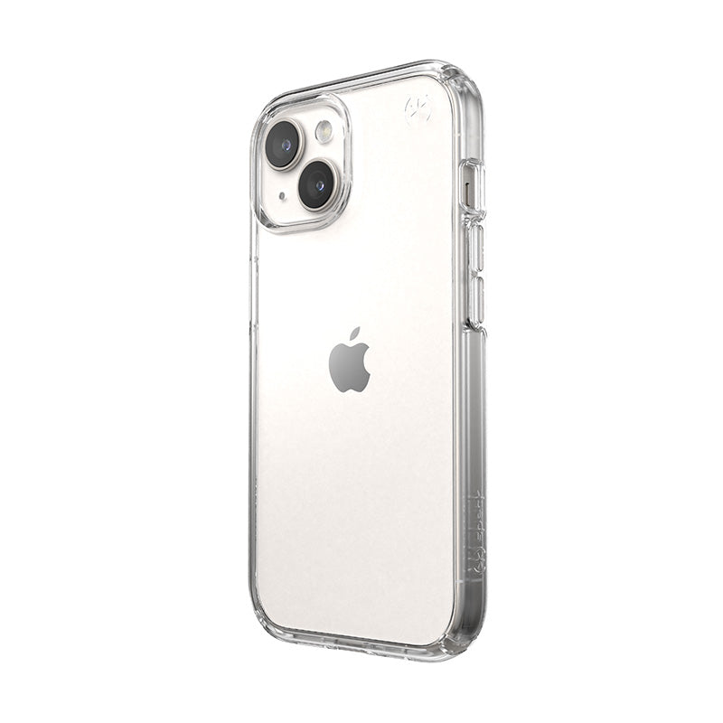 Speck Presidio Perfect-Clear – dėklas, skirtas iPhone 16e / iPhone 15 / iPhone 14 / iPhone 13 (skaidrus)