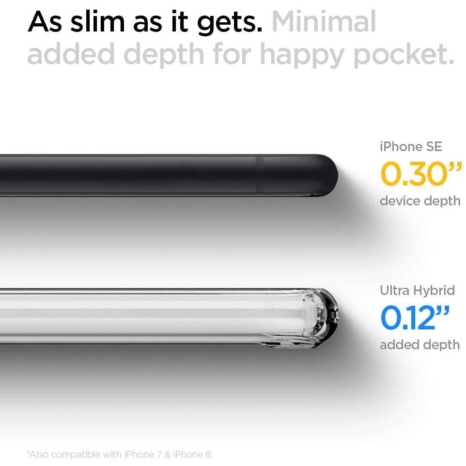 Spigen Ultra Hybrid – dėklas skirtas iPhone SE 2022 / SE 2020 / 8 / 7 (skaidrus)