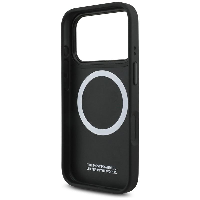 BMW M perforuotų dryžių logotipas MagSafe - iPhone 17 Pro dėklas (raudonas)