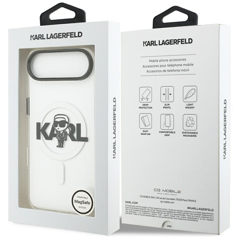 Karl Lagerfeld IML Karl Sketch Logotipas MagSafe - Dėklas iPhone Air (skaidrus)