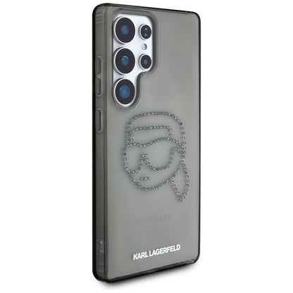 Karl Lagerfeld Rhinestones Karl Head Logo – dėklas, skirtas „Samsung Galaxy S25 Ultra“ (juodas)
