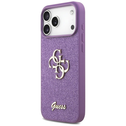 Guess Fiksuotas Blizgučių Dydis 4G - Dėklas iPhone 17 Pro Max (alyvinis)