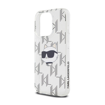 Karl Lagerfeld IML Choupette Head & Monogram – iPhone 15 Pro Max dėklas (permatomas)