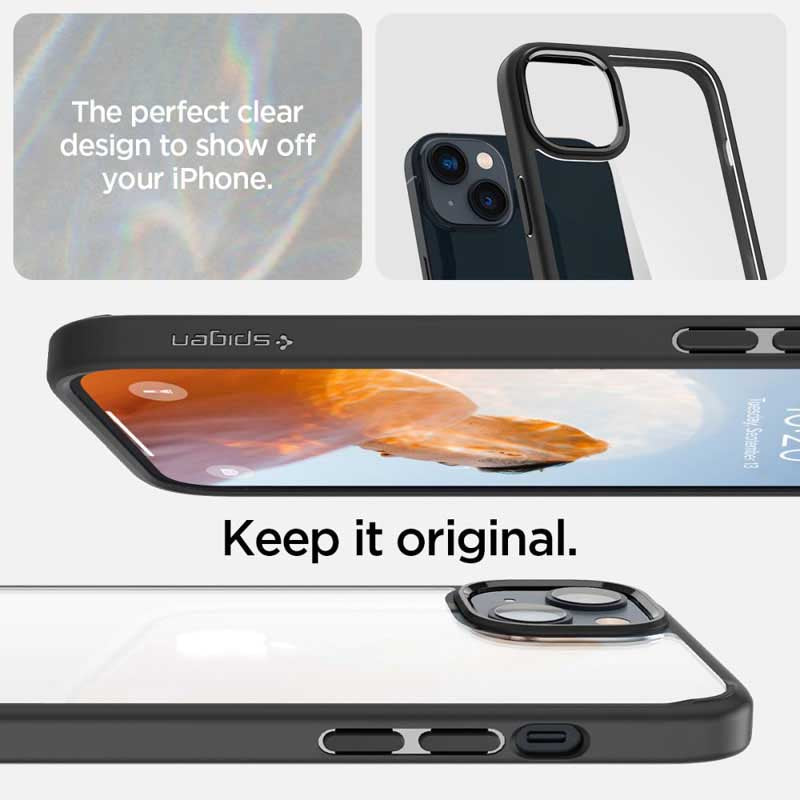 "Spigen Ultra Hybrid" - "iPhone 15 Plus" / "iPhone 14 Plus" dėklas (juodas)