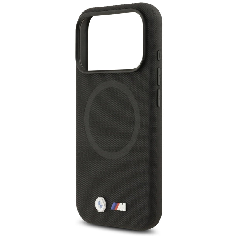 BMW M FW metalinis logotipas MagSafe - dėklas iPhone 17 Pro (juodas)