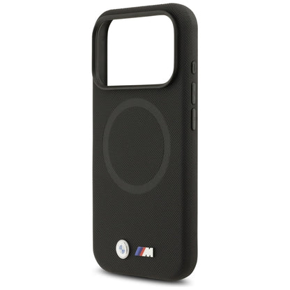 BMW M FW metalinis logotipas MagSafe - dėklas iPhone 17 Pro (juodas)