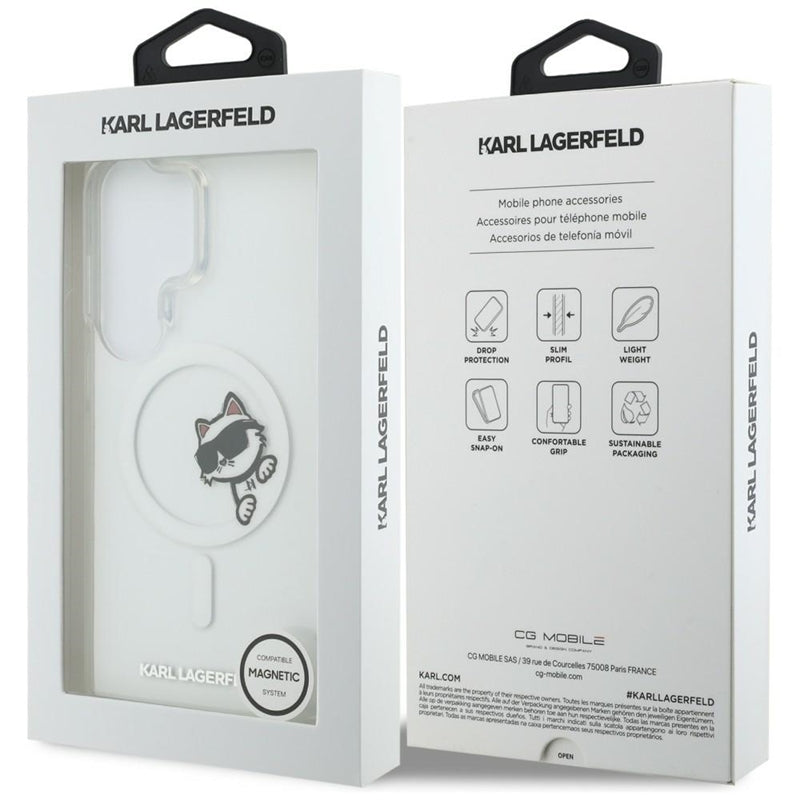 Karl Lagerfeld IML Peekaboo Choupette MagSafe - Samsung Galaxy S26 Ultra dėklas (Skaidrus)