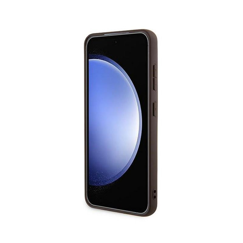 Guess 4G Metal Gold Logo – dėklas skirtas Samsung Galaxy S24 (rudas)