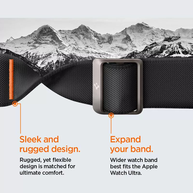 Spigen Lite Fit "Pro" – dėklas su dirželiu, skirtas "Apple Watch Ultra 1/2 49 mm" (matinė juoda)