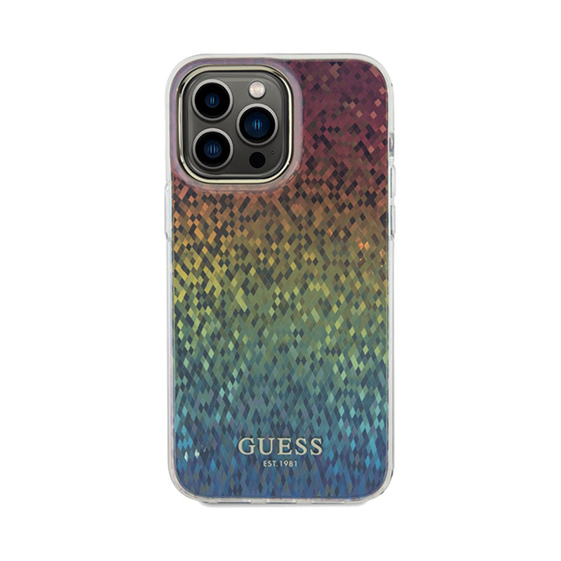 Guess IML Faceted Mirror Disco Iridescent – dėklas, skirtas „iPhone 13 Pro Max“ (blizgus ir šviečiantis)